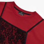 Футболка Модный тандем (красный 2 в 1). Состав: 65% полиэстер, 30% вискоза, 5% спандекс