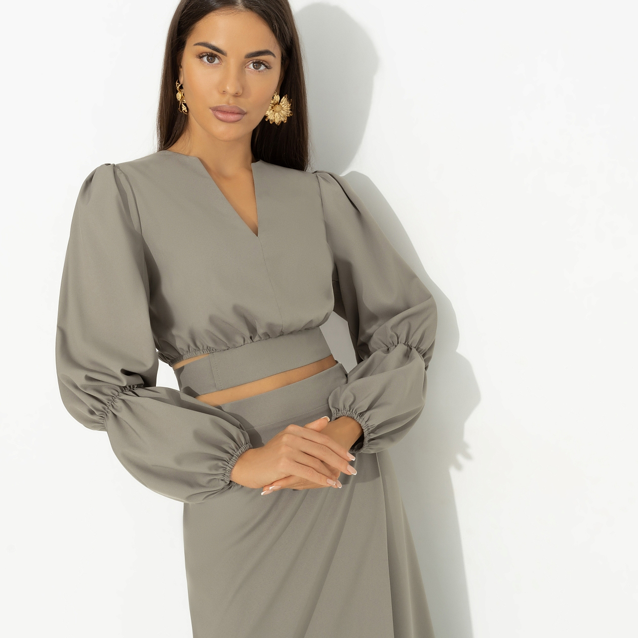 Комплект с юбкой Когда хочешь вау-эффекта (зеленый). Состав: 95% полиэстер, 5% эластан