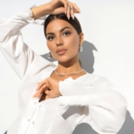 Блуза Стильный диалог (вайт). Состав: 95% п/э, 5% эластан