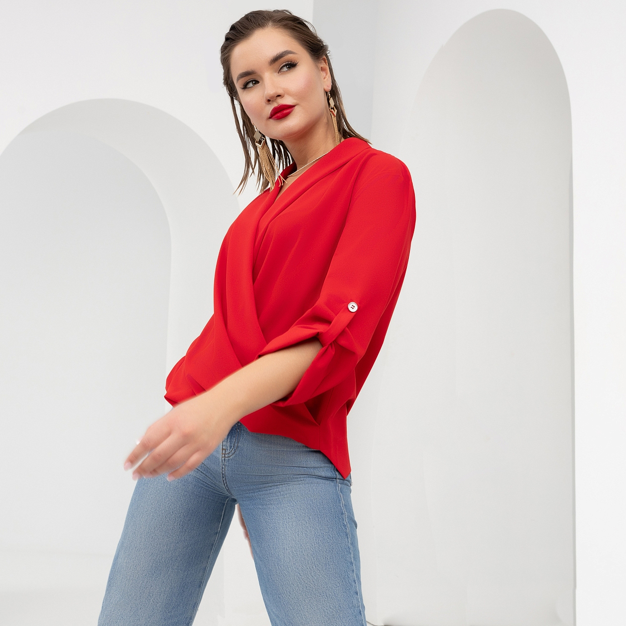 Блуза Гордость и убеждение (маковый цвет). Состав: 100% п/э