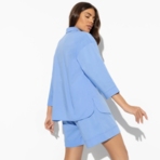 Брючный костюм Красочные истории (blue, 2 в 1). Состав: 50% вискоза, 45% хлопок, 5% эластан