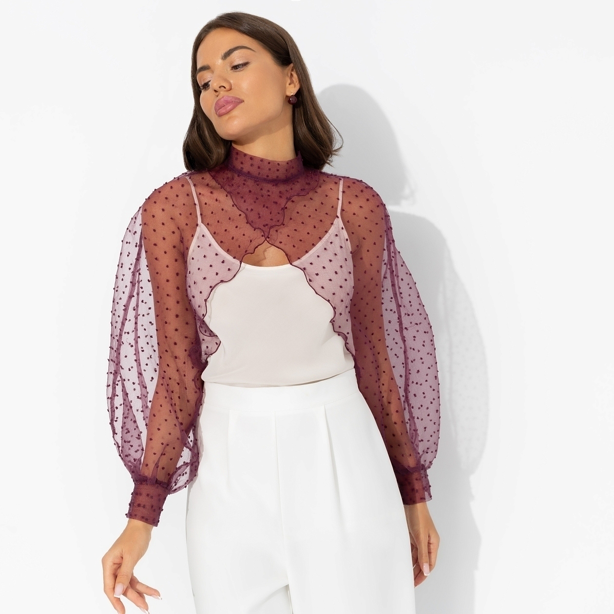 Болеро Деловой взгляд (бордовое, с брошкой). Состав: 100% полиэстер