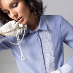 Блуза Совершенство по умолчанию. Состав: 65% полиэстер, 30% вискоза, 5% нейлон