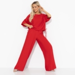 Брючный костюм Энергия цвета (red, 2 в 1). Состав: 65% п/э, 30% вискоза, 5% эластан