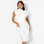 Платье-футляр Разрешите пригласить (белое). Состав: 95% п/э, 5% эластан