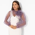 Болеро Деловой взгляд (сиреневое, с брошкой). Состав: 100% полиэстер