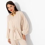 Брючный костюм Приручённый шик (3 в 1, бежевый). Состав: 65% п/э, 30% вискоза, 5% эластан