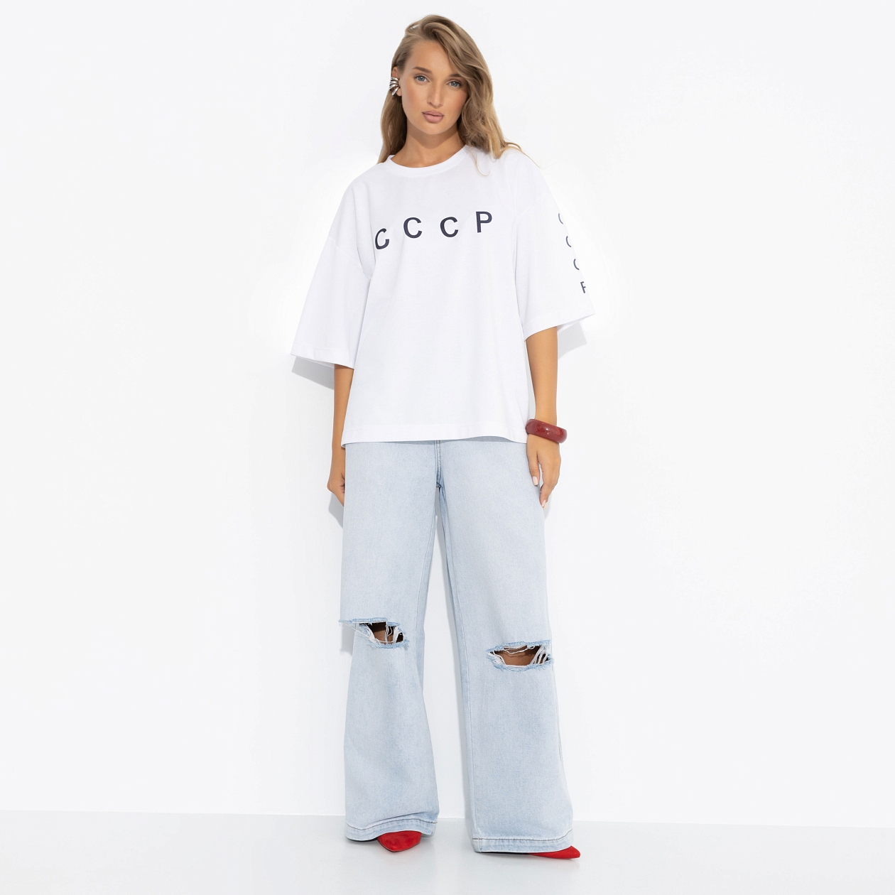 Футболка Мода-мания (СССР). Состав: 65% п/э, 30% вискоза, 5% стрейч