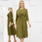 Платье Беспроигрышная формула (хаки). Состав: 95% п/э, 5% эластан