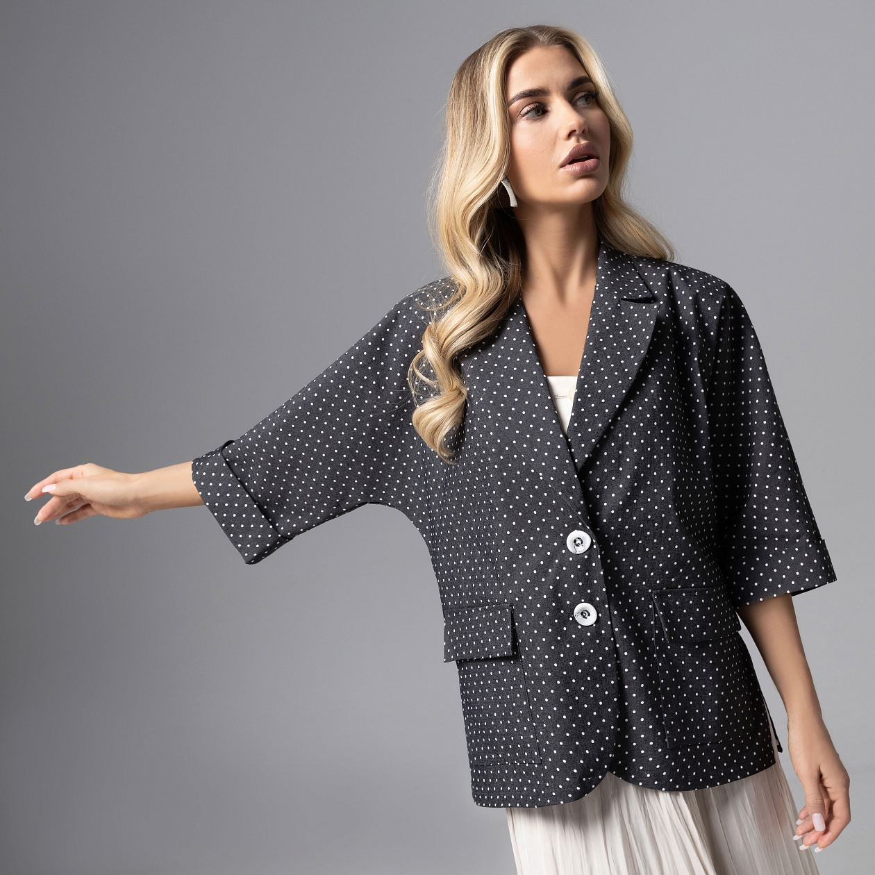 Жакет Джинсовый стиль (черный). Состав: 95% хлопок, 5% спандекс