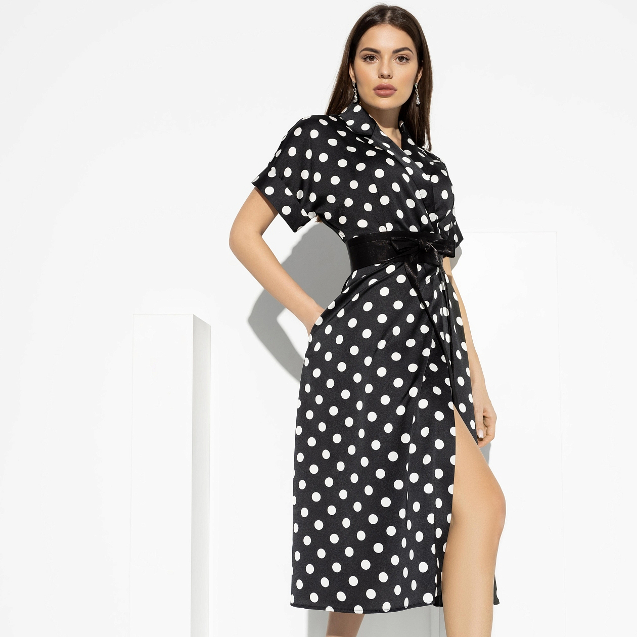 Платье Украшение леди (black elegant, с поясом). Состав: 100% п/э