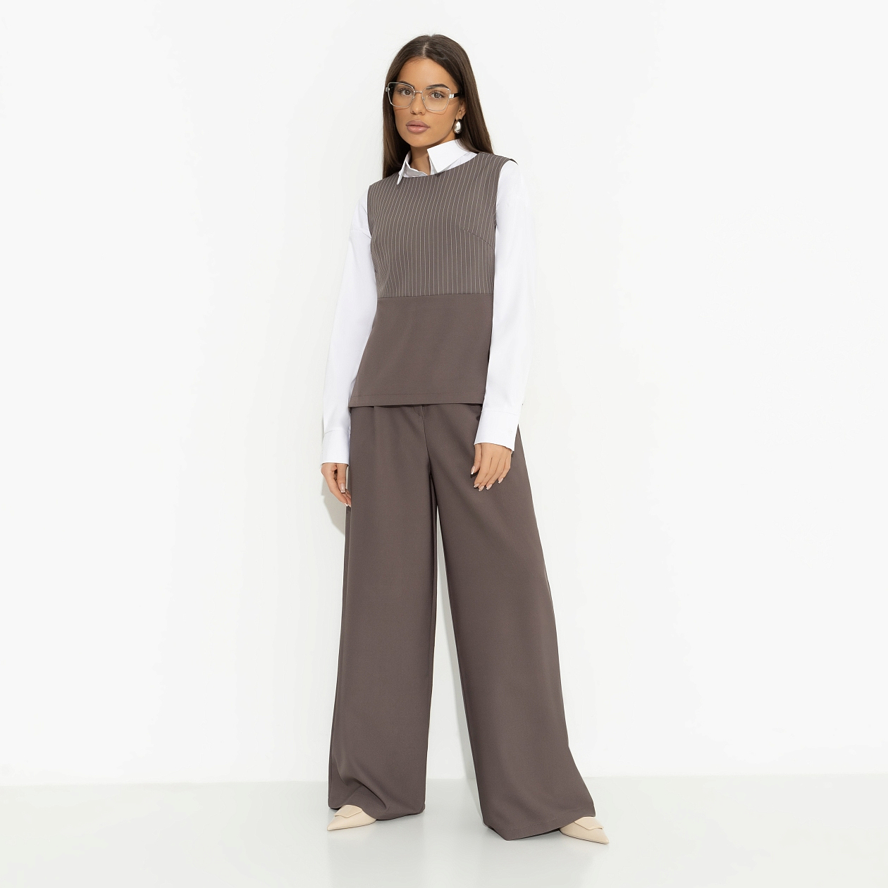 Брюки Легкой походкой (brown). Состав: 96% п/э, 4% эластан