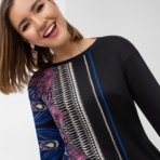 Платье Мыслить позитивно (орнамент). Состав: 65% п/э, 30% вискоза, 5% эластан