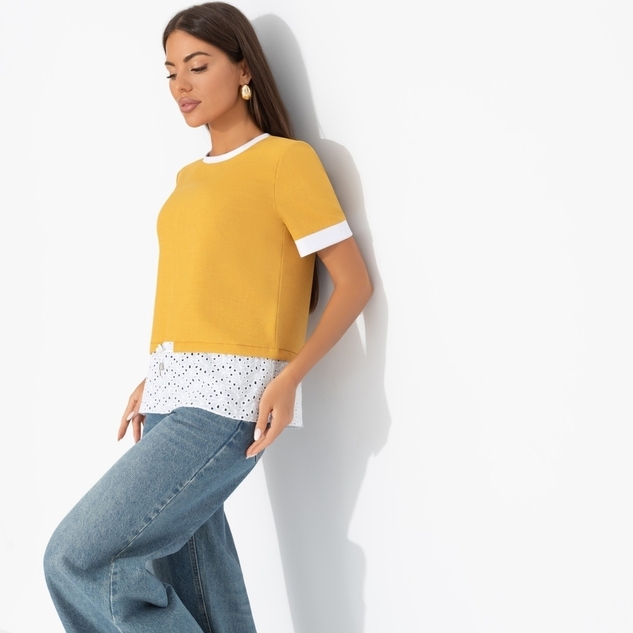 Футболка Романтика с перчинкой (горчичная) 