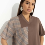 Брючный костюм Современная утонченность (brown, 2 в 1). Состав: 55% полиэстер, 40% вискоза, 5% спандекс