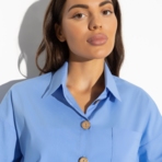 Брючный костюм Красочные истории (blue, 2 в 1). Состав: 50% вискоза, 45% хлопок, 5% эластан