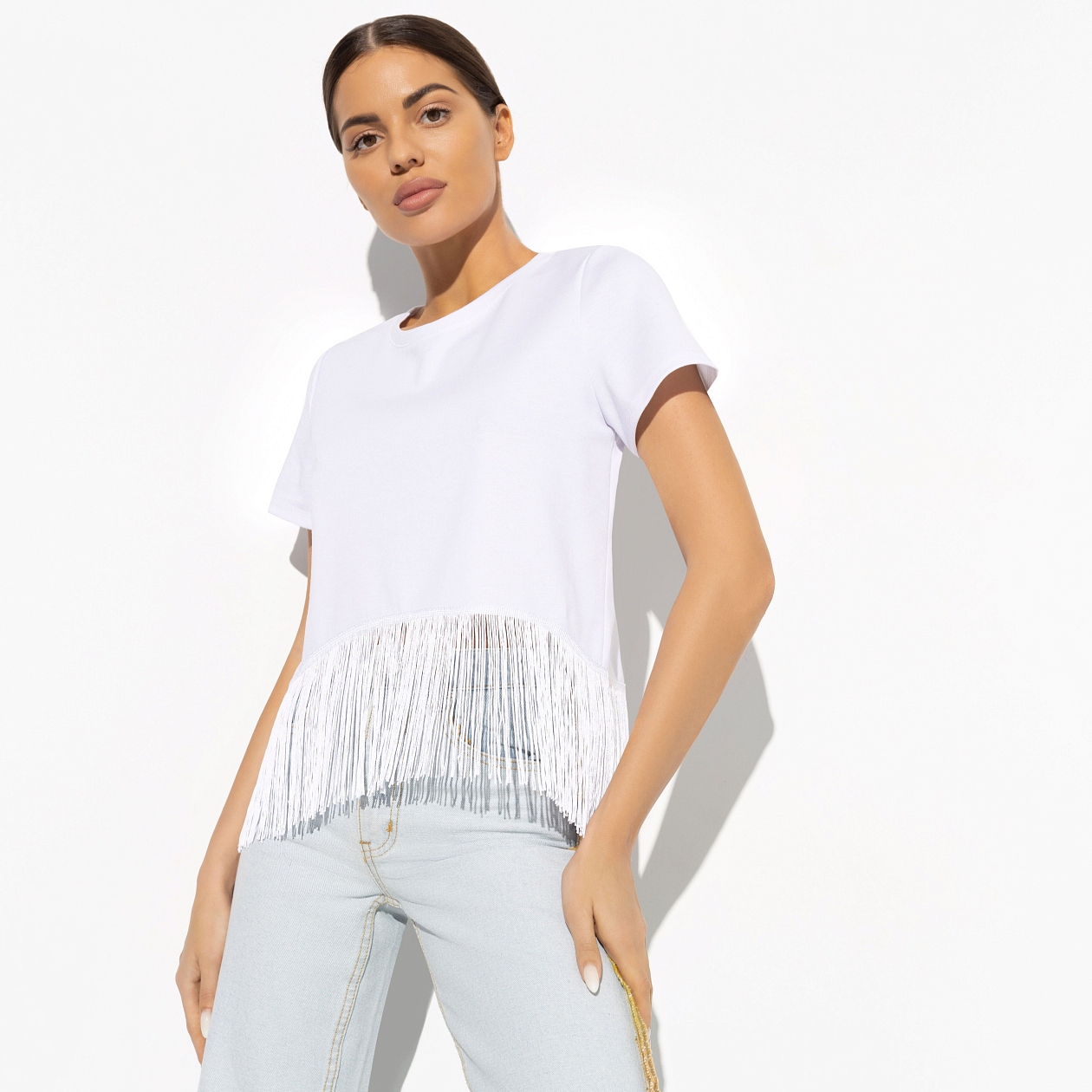 Футболка Хочу такую (white). Состав: 65% п/э, 30% вискоза, 5% стрейч