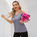 Создана для поцелуев (французский серый). Купить женский Топ оптом от производителя.