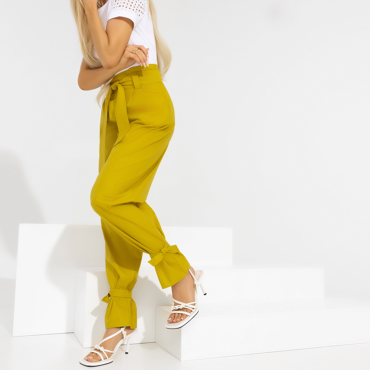 Брюки Выйти за пределы (стильная, с поясом). Состав: 100% хлопок