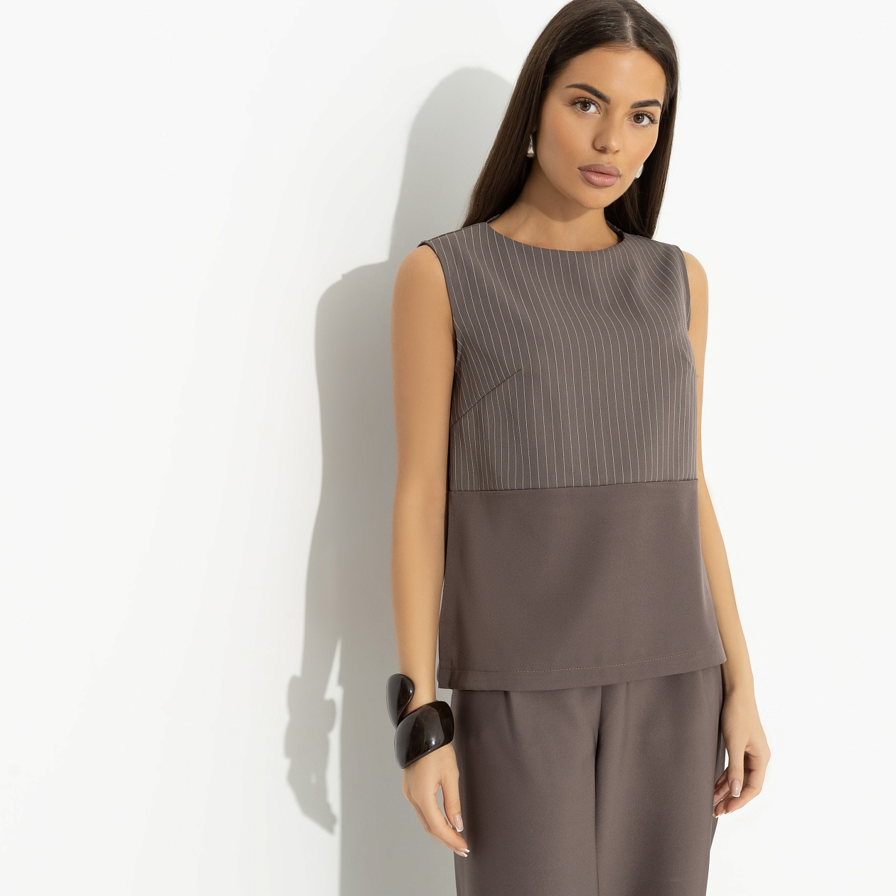 Блуза Кейт Мосс отдыхает (brown). Состав: 96% п/э, 4% эластан