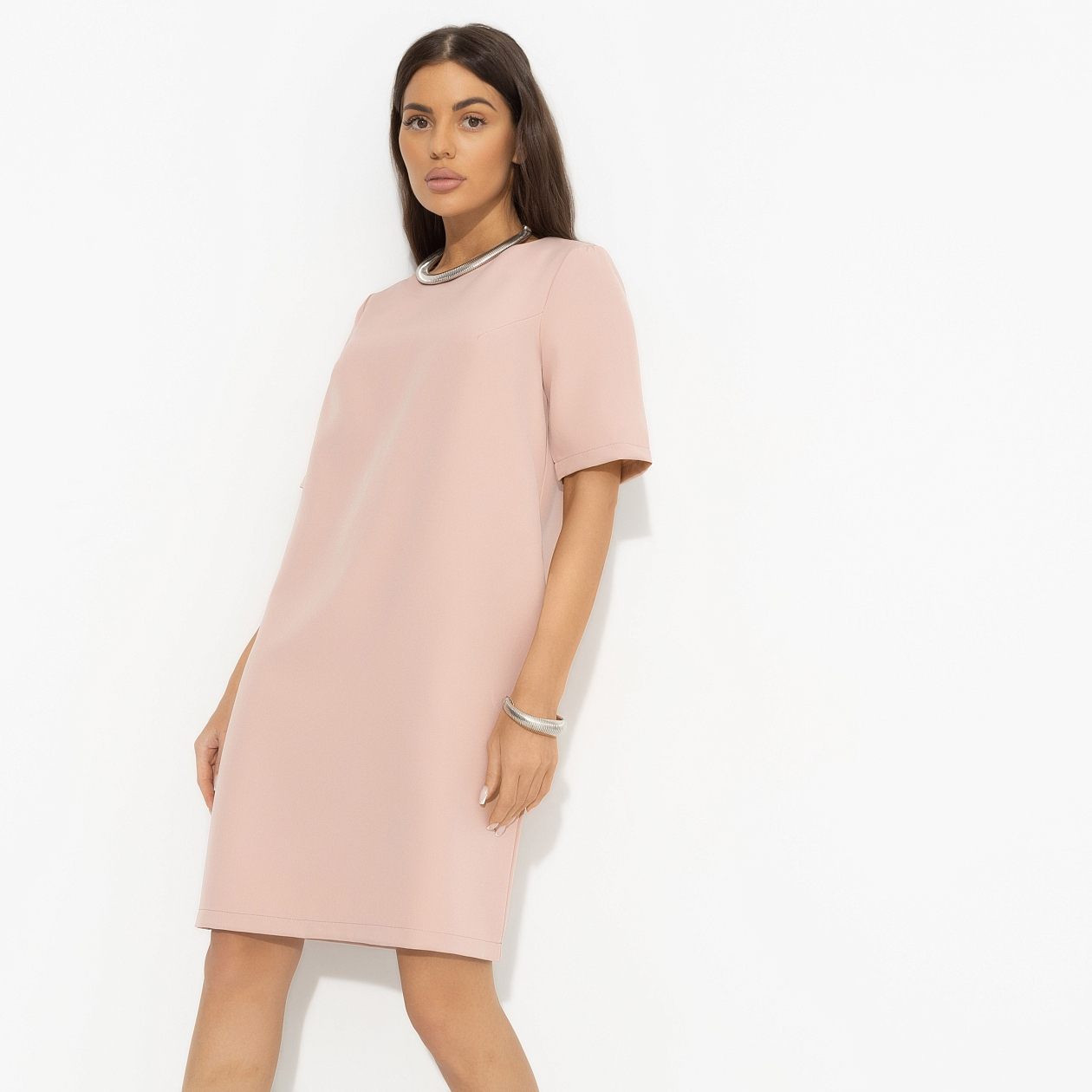 Платье Виртуальные будни (pink). Состав: 60% п/э, 37% вискоза, 3% спандекс