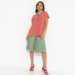 Блуза Стильный автограф (терракотовая). Состав: 95% вискоза, 5% эластан