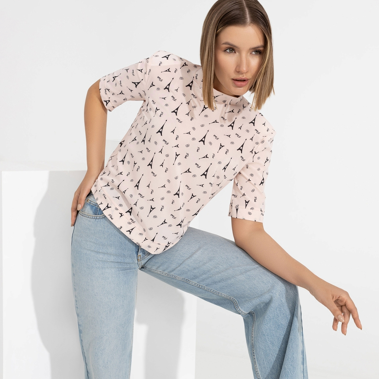 Блуза Планы на вечер (нежная). Состав: 95% п/э, 5% эластан