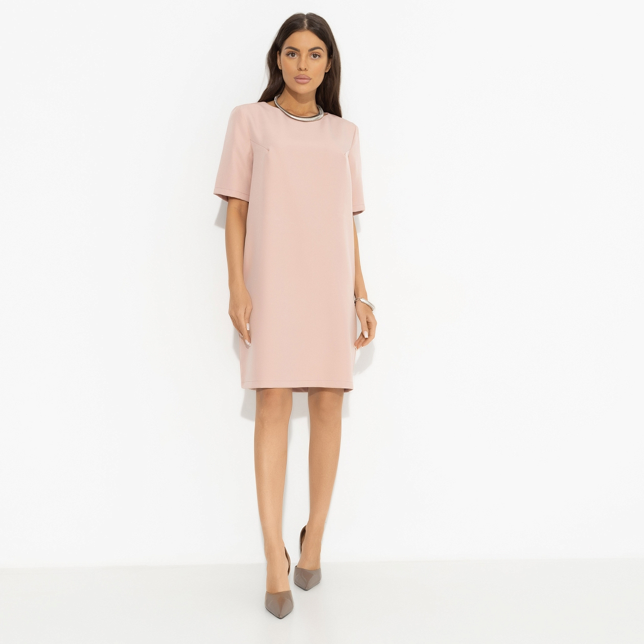 Платье Виртуальные будни (pink). Состав: 60% п/э, 37% вискоза, 3% спандекс