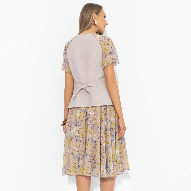 Костюм с юбкой Сияние уверенности ( 2 в 1, бежевый) 