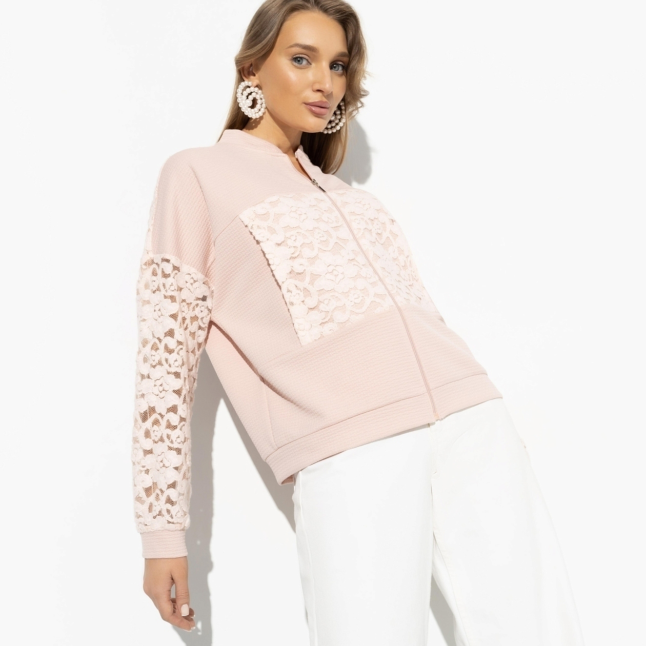 Бомбер Мода в большом городе (blossom). Состав: 65% п/э, 15% ангора, 15% нейлон, 5% спандекс