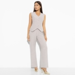 Брюки Изящной походкой. Состав: 80% п/э, 15% лен, 5% спандекс