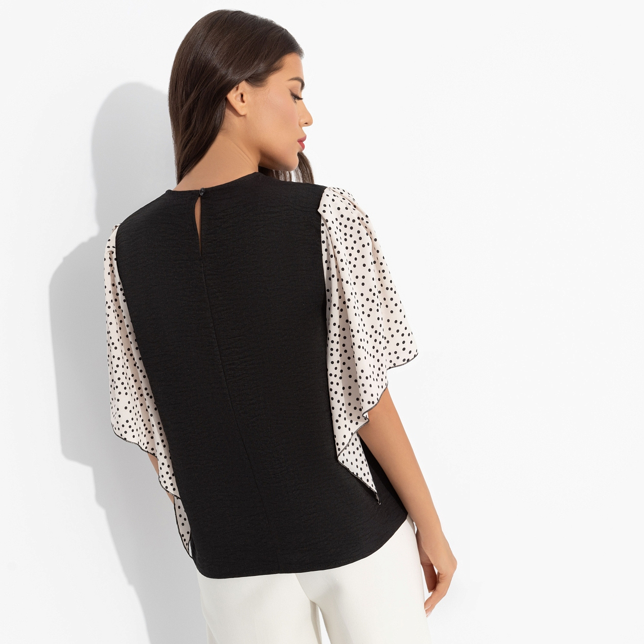 Блуза Значение моды (черная). Состав: 95% п/э, 5% спандекс