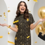 Платье Драгоценная (золотой восторг). Состав: 95% п/э, 5% эластан