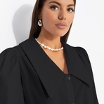 Блуза На пике успеха (черная). Состав: 90% хлопок, 10% полиэстер