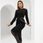 Платье-футляр Встреча с судьбой (с поясом). Состав: 95% п/э, 5% эластан