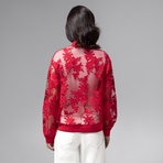 Бомбер Секрет смелости (красный). Состав: 65% хлопок, 20% нейлон, 13% вискоза, 2% спандекс