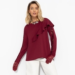 Туника Вам письмо (бордовая). Состав: 65% п/э, 30% вискоза, 5% спандекс