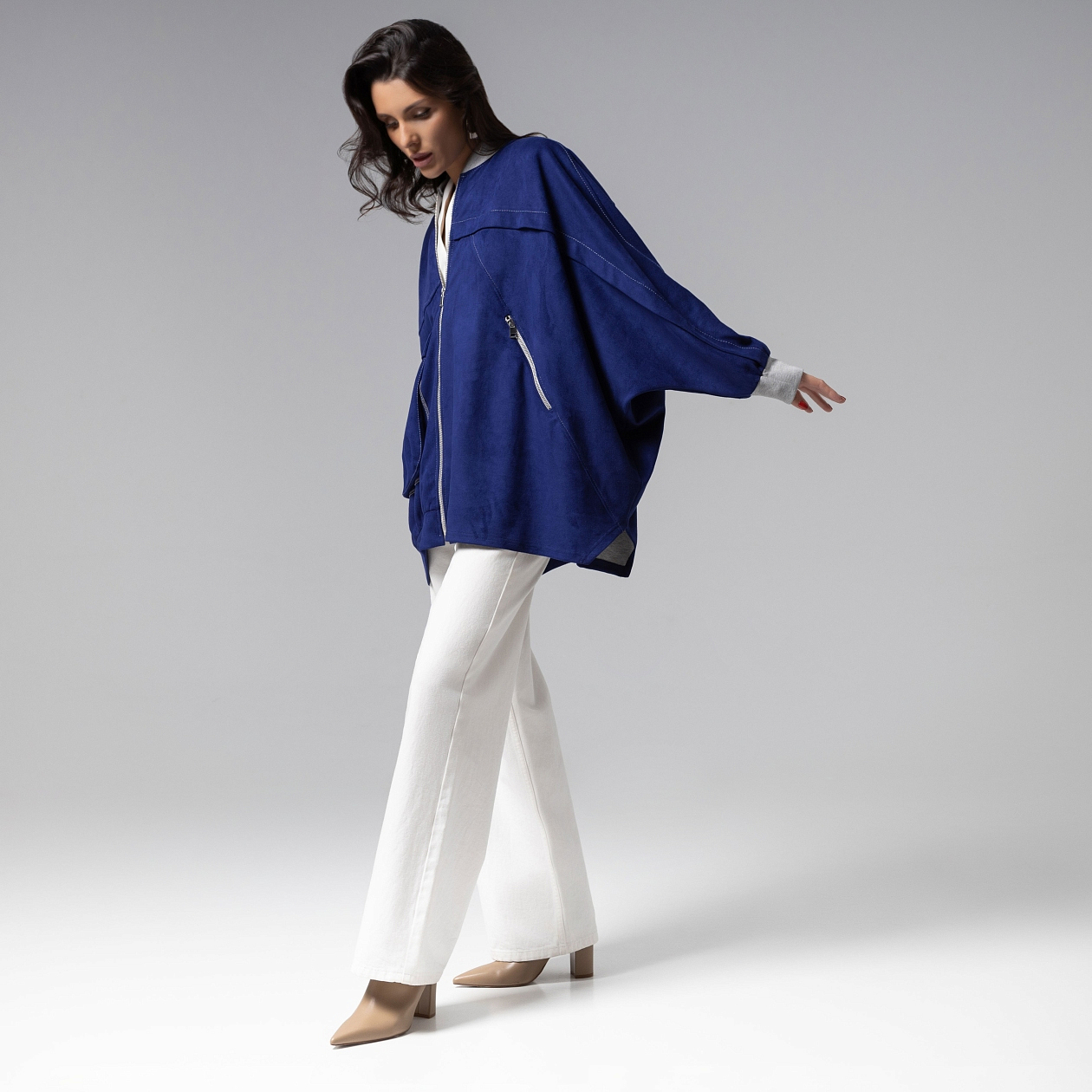 Бомбер Стильное вложение (oversize, S-M). Состав: 95% п/э, 5% спандекс