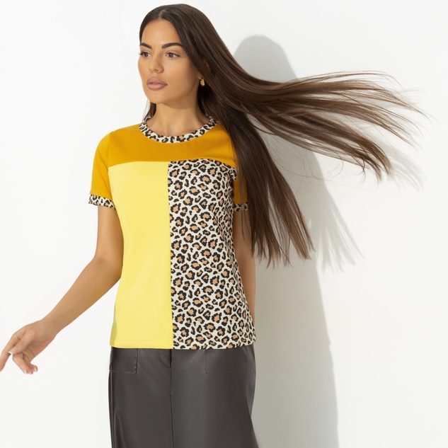 Футболка Стильное сочетание (оранжевая) 