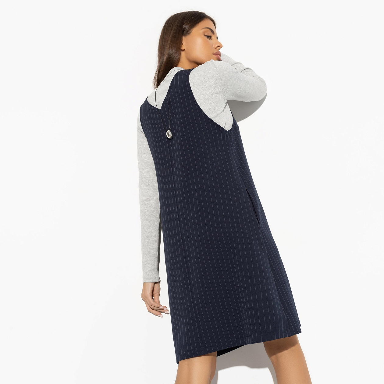 Сарафан Во всеоружии. Состав: 60% п/э, 37% вискоза, 3% спандекс