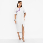 Платье Я онлайн (white new, с поясом). Состав: 60% п/э, 37% вискоза, 3% спандекс