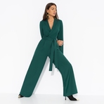 Комбинезон Ты безупречна (зелёный). Состав: 65% п/э, 30% вискоза, 5% эластан