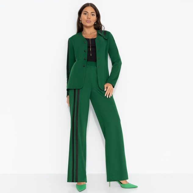 Брючный костюм Личное превосходство (изумруд, 2 в 1, с поясом) 