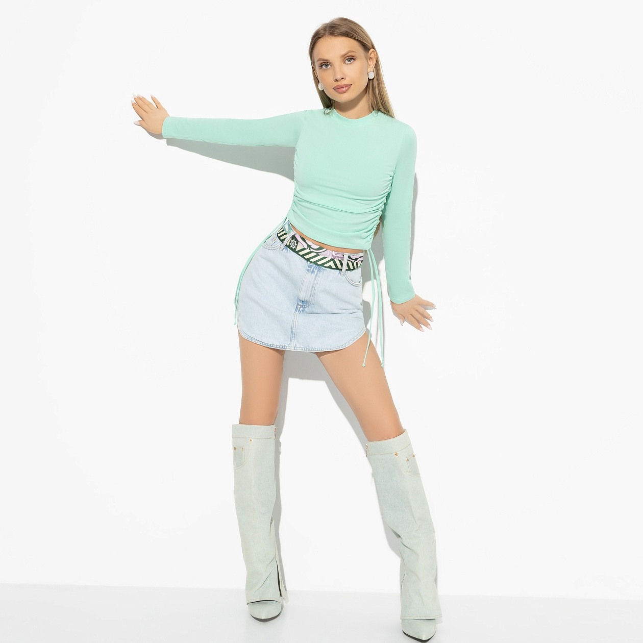 Лонгслив Акцентная штучка (style mint). Состав: 97% хлопок, 3% эластан