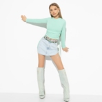 Лонгслив Акцентная штучка (style mint). Состав: 97% хлопок, 3% эластан