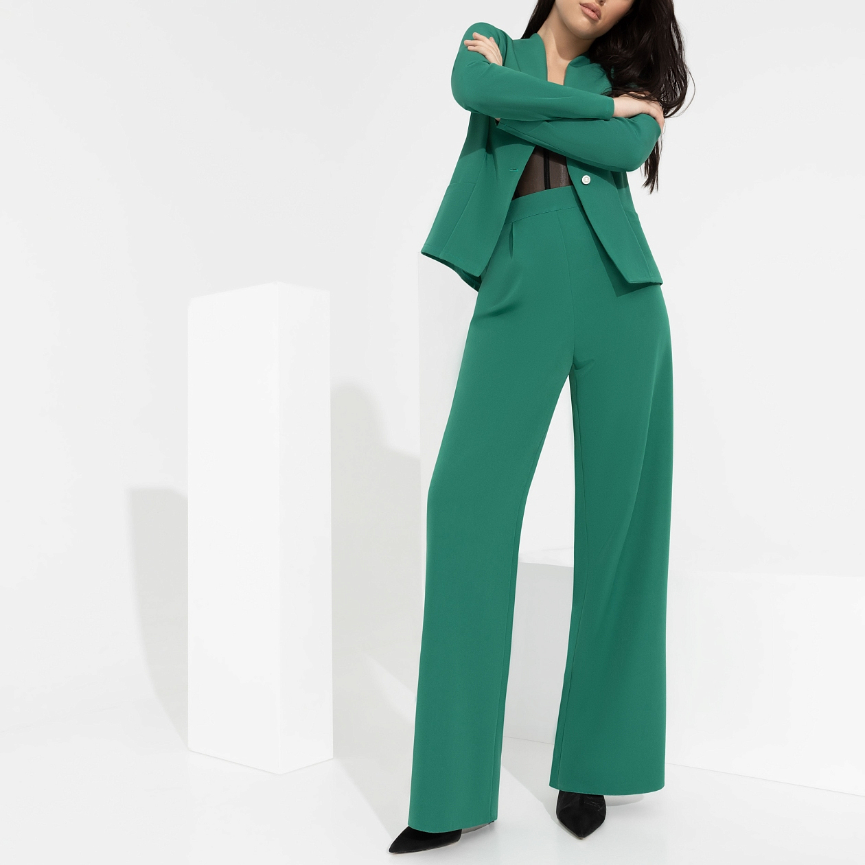 Брюки Модный экстаз (green mist). Состав: 95% п/э, 5% эластан