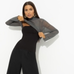 Водолазка Внешнее великолепие (gray 2 в 1) . Состав: 95% полиэстер, 5% спандекс