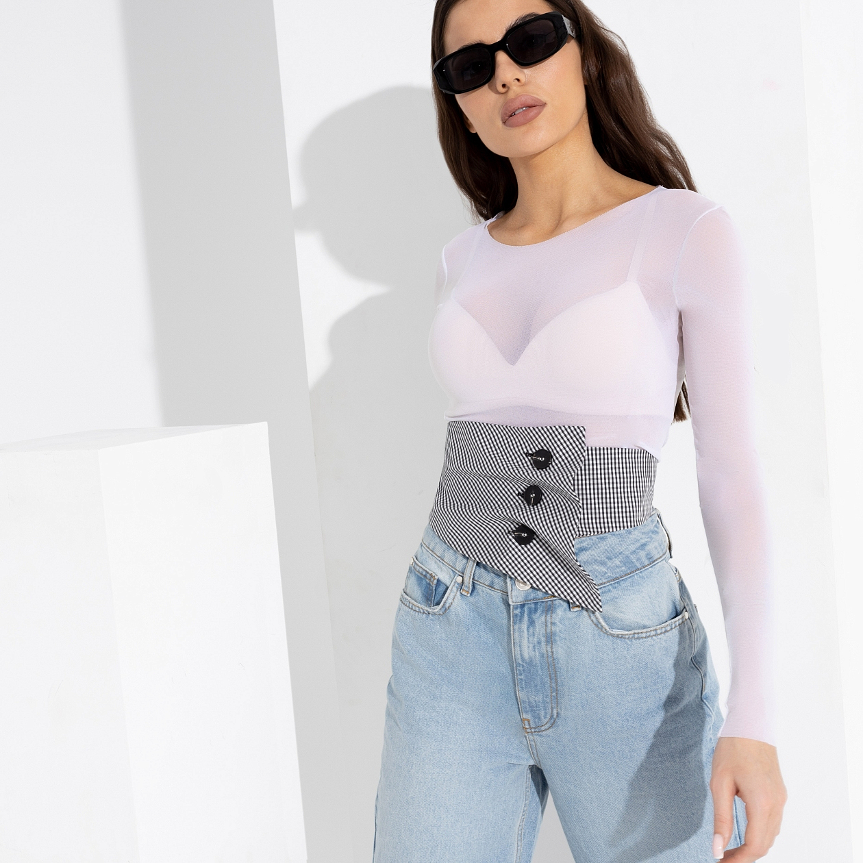 Фэшн-элемент (стайл). Состав: 65% п/э, 30% вискоза, 5% спандекс