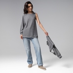 Лонгслив Преданная стилю (grey, 2 в 1). Состав: 60% хлопок, 35% п/э, 5% спандекс