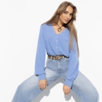 Блуза Сбежим из офиса (chic sky). Состав: 95% п/э, 5% спандекс